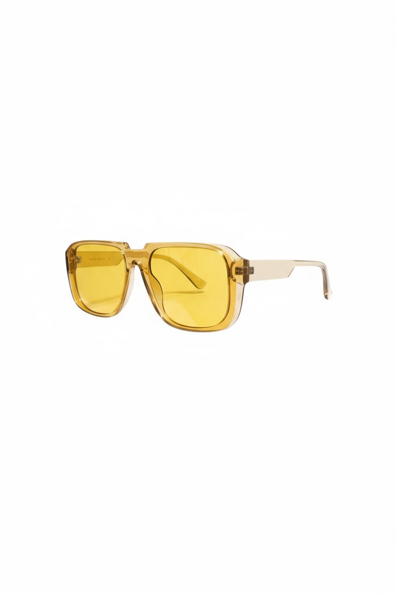 Retro Yellow Square Sunglasses | Unisex Oversized Shades  display picture 2