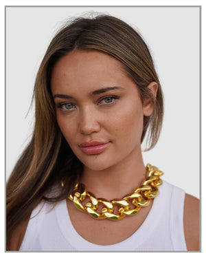 1.5" Thick Gold Chain Choker