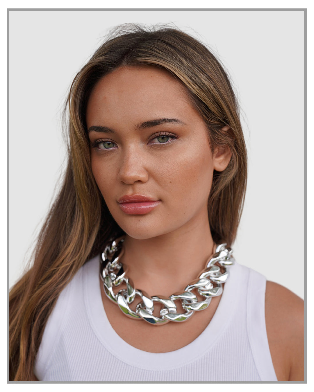 Thick Silver Chain Choker