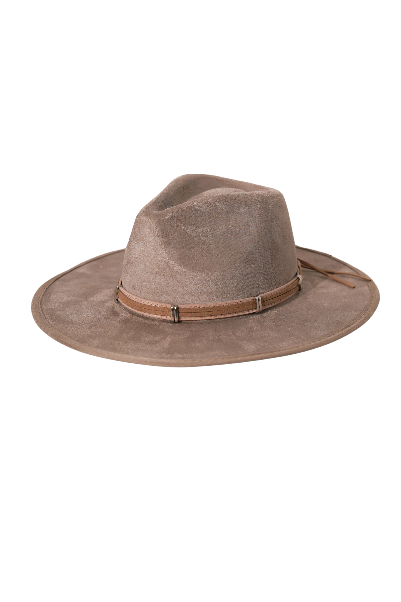 Beige Crushed Velvet Western Fedora Hat