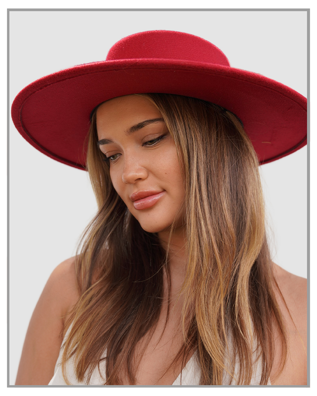 Red Garnet Boater Fedora Hat