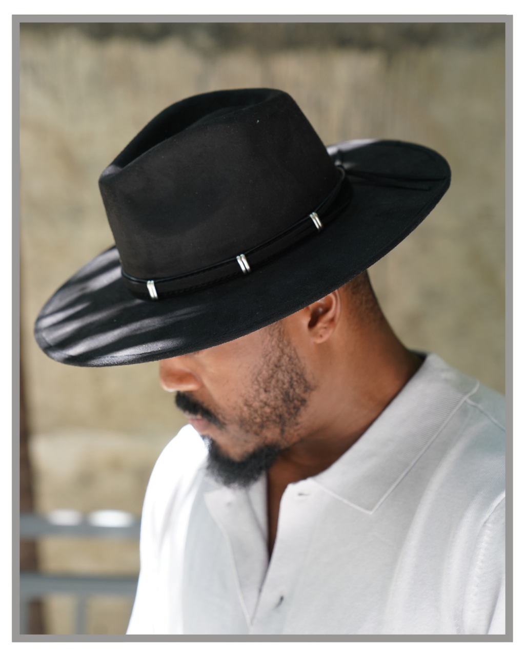 Black Crushed Velvet Western Fedora