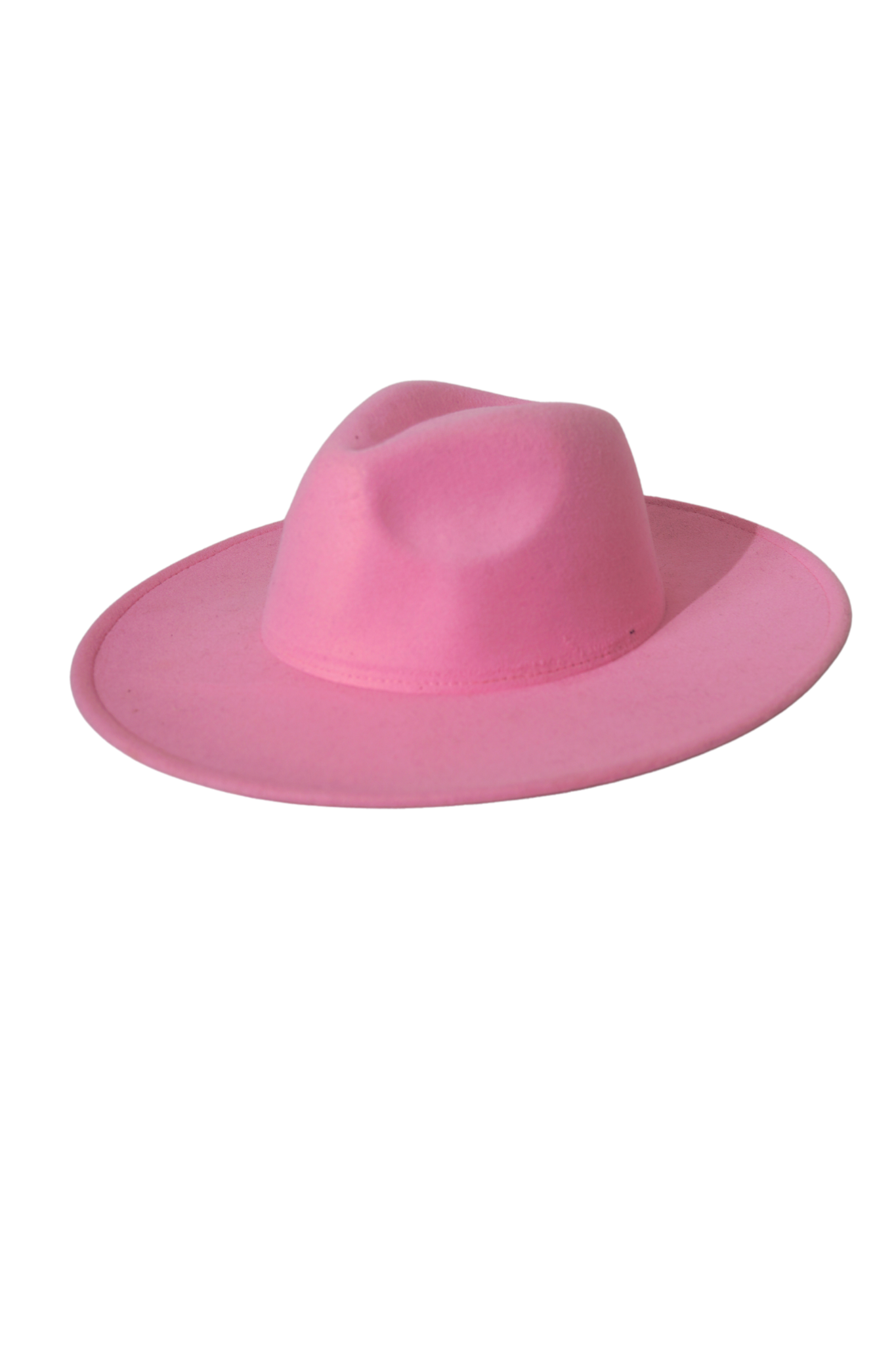 Pink Wide Brim Fedora Hat