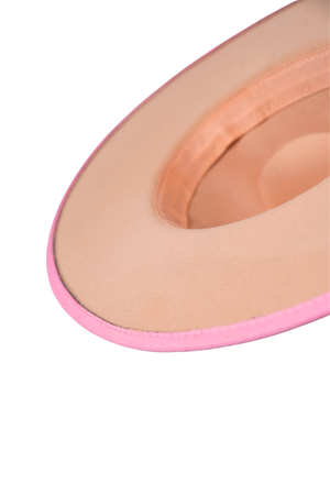 Pink Wide Brim Fedora Hat