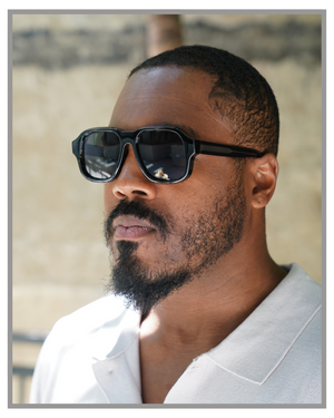 Vintage Black Square Sunglasses – Retro Transparent Frame with Black Tinted Lenses