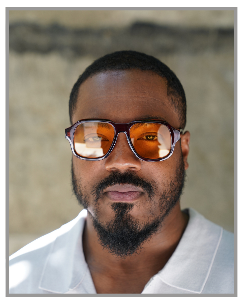 Vintage Brown Square Sunglasses – Retro Transparent Frame with Orange Tinted Lenses