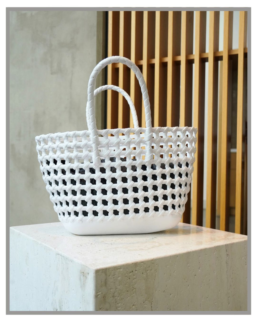White Woven Tote Bag – Handcrafted Lightweight Market and Beach Bag