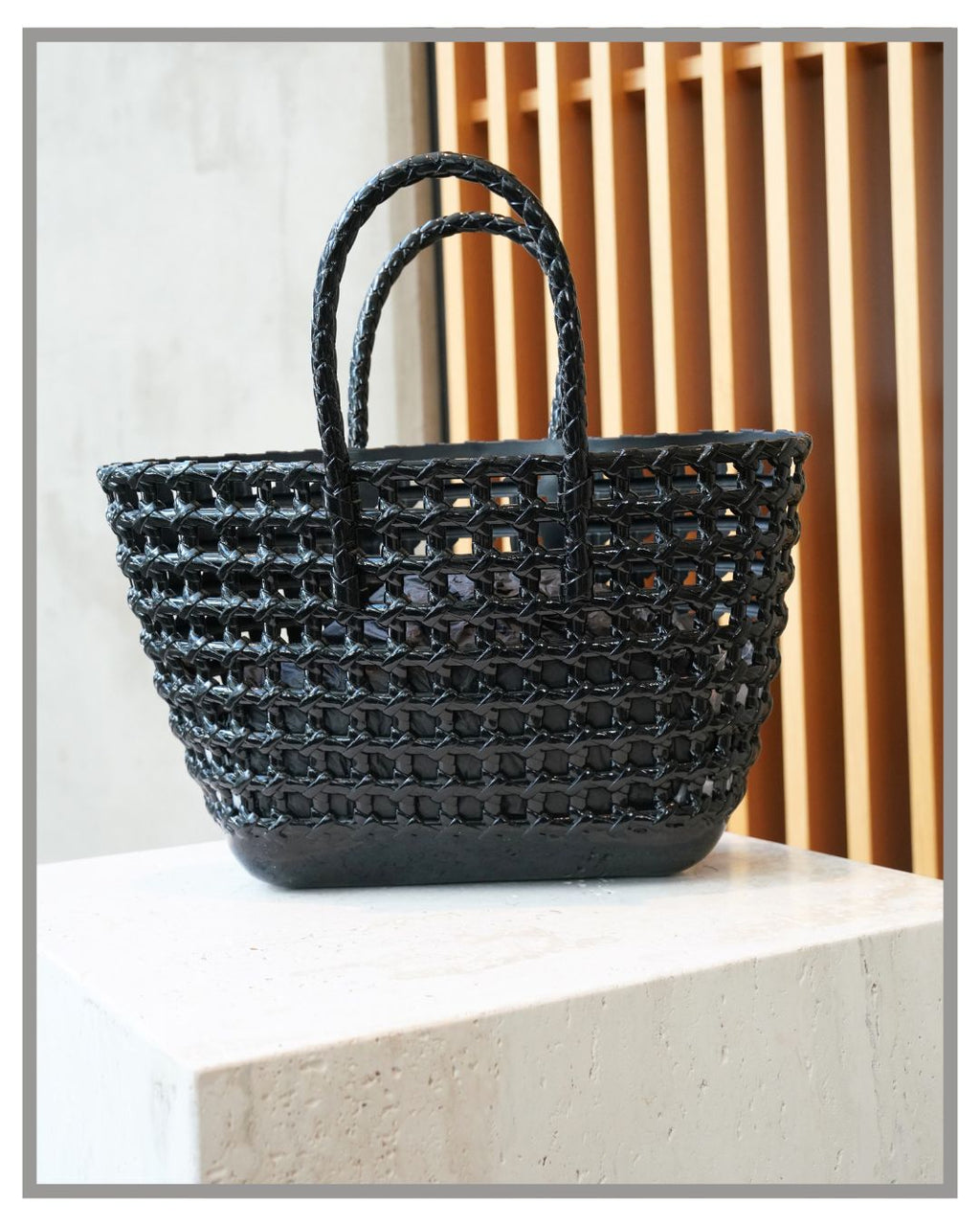 Black Woven Tote Bag – Handcrafted Lightweight Market and Beach Bag