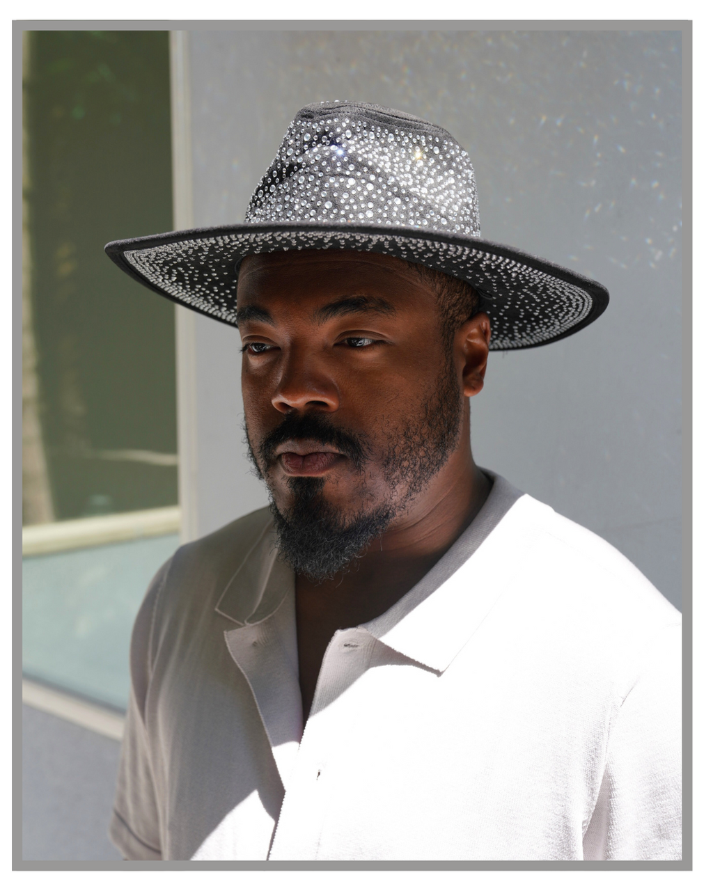 Black All Studded Fedora for Men and Women