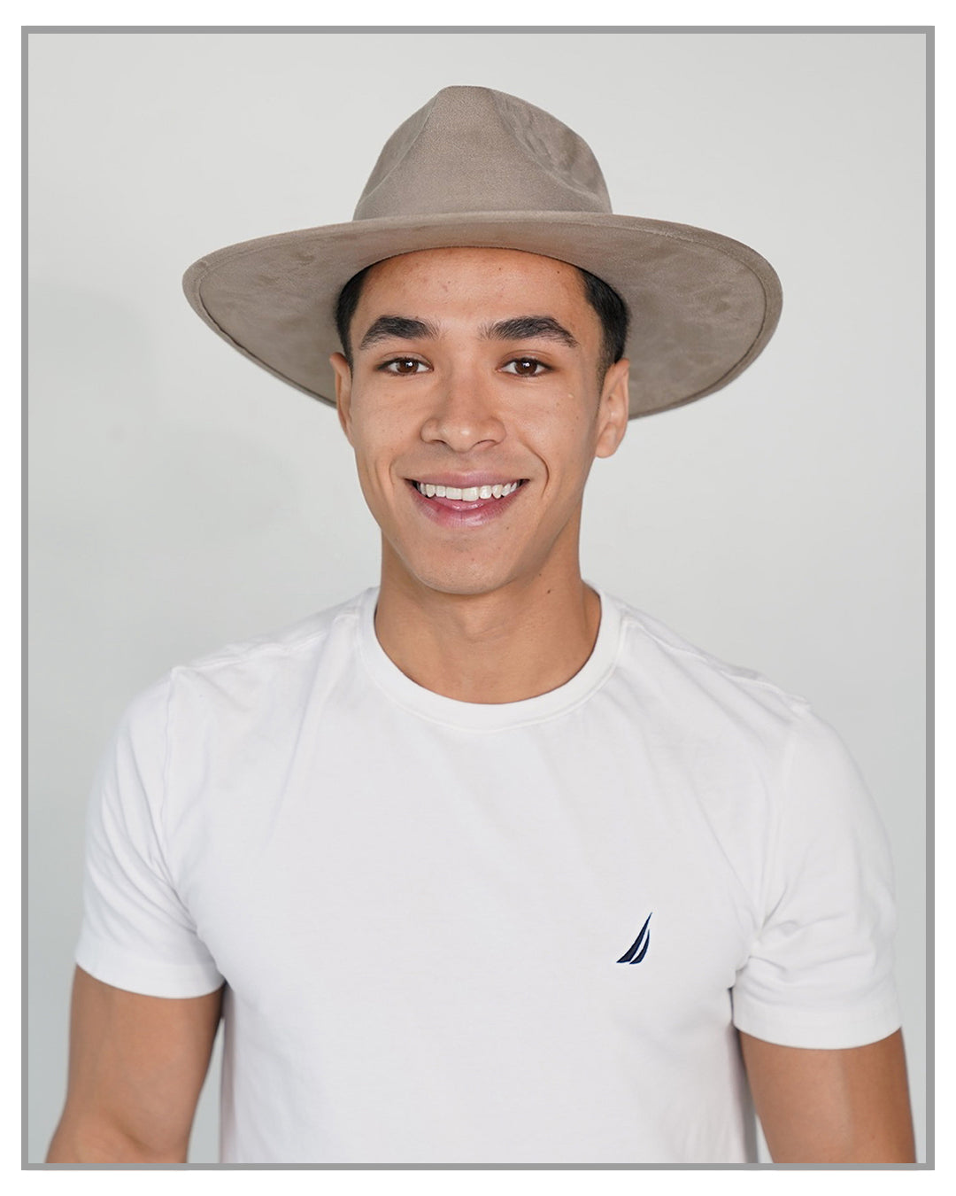 Beige Crushed Velvet Western Fedora Hat