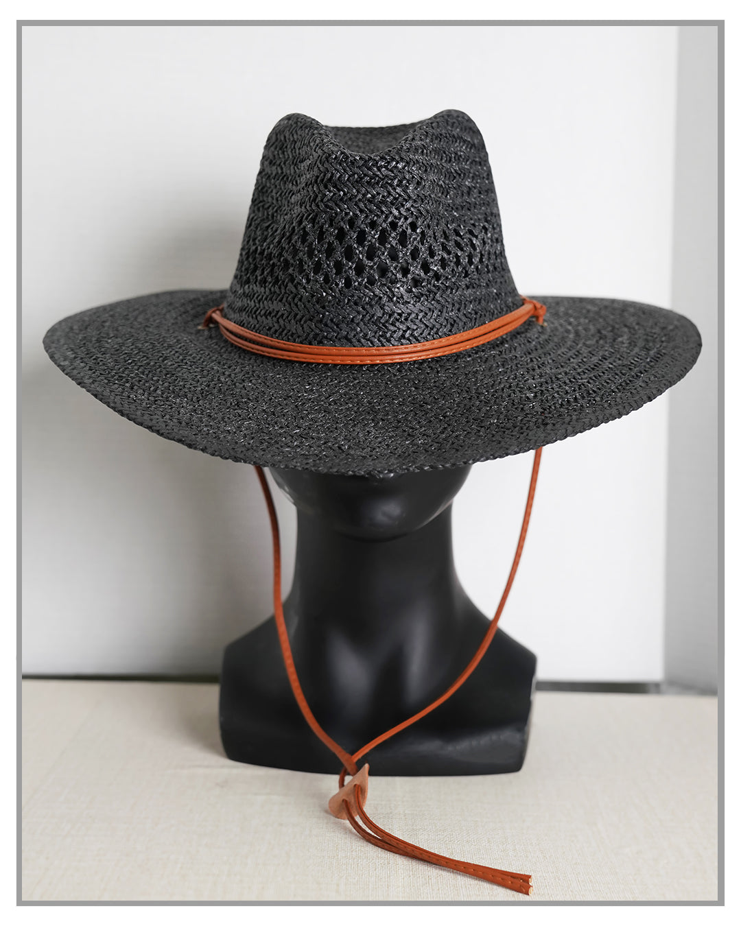 Black Woven Picnic Hat