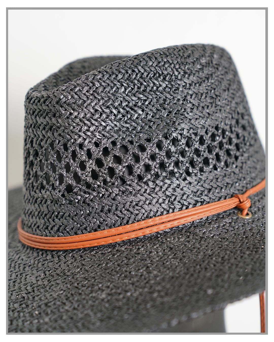 Black Woven Picnic Hat