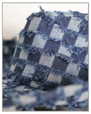 Cowboy Denim Blue Checkered Hat
