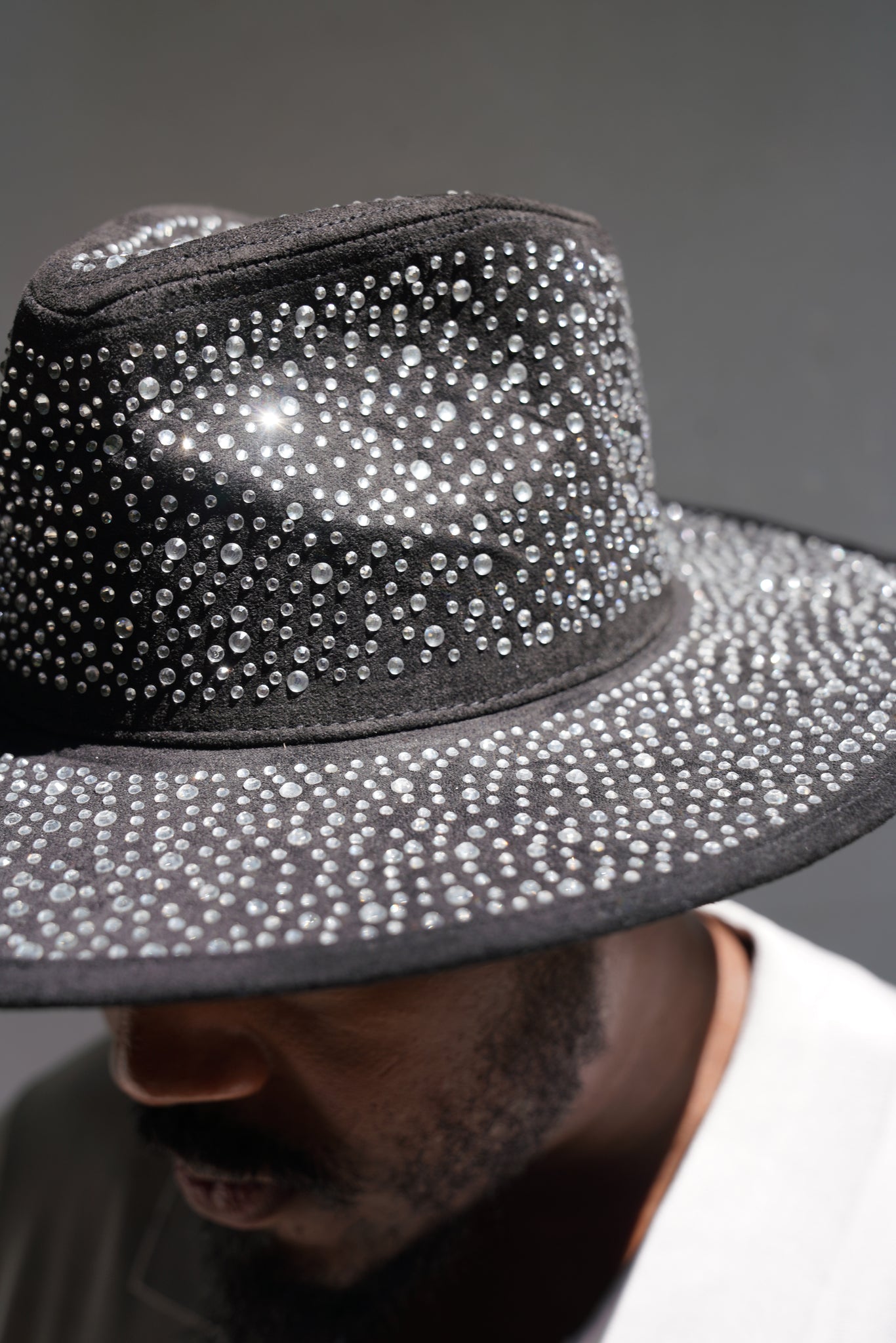 Black All Studded Fedora for Men and Women