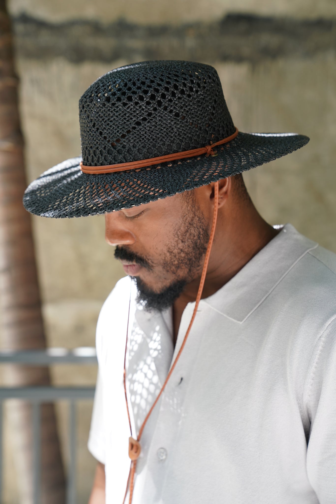 Black Woven Picnic Hat