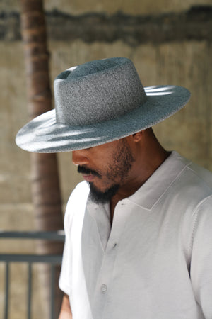 Basic Light Blue Wide Brim Fedora Hat for Men and Women