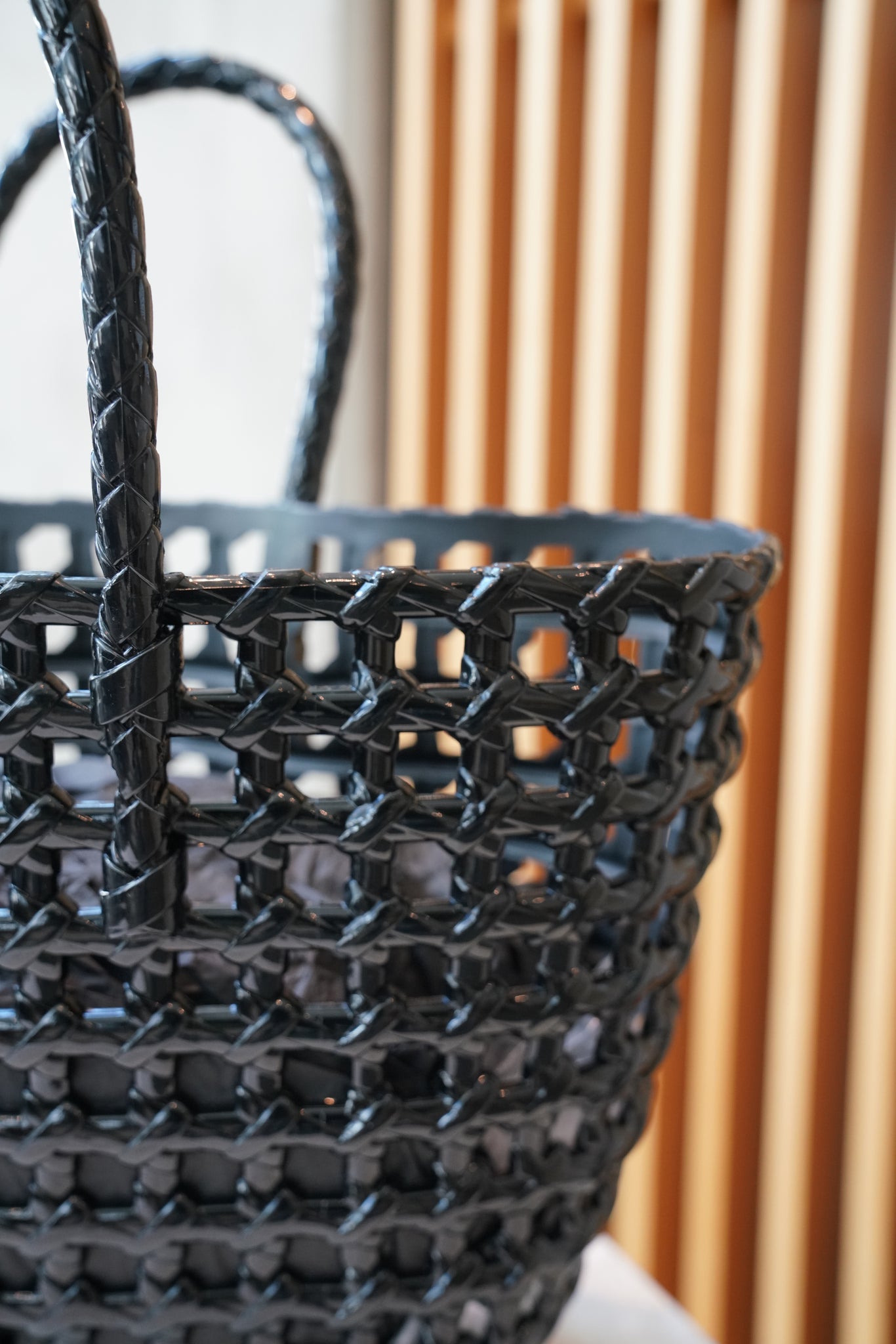 Black Woven Tote Bag – Handcrafted Lightweight Market and Beach Bag
