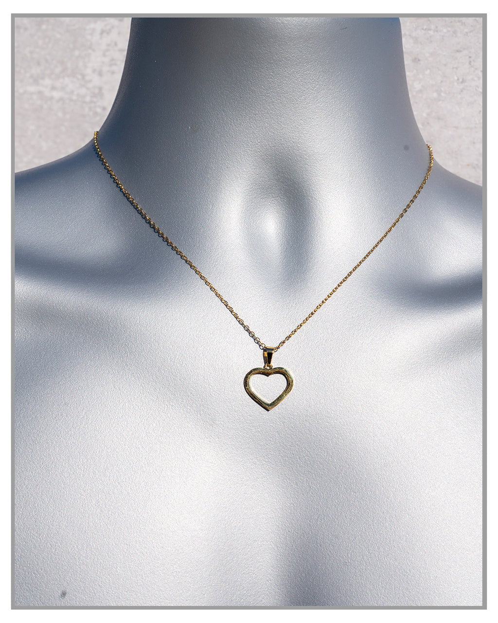 Gold Stainless Steel Heart Pendant Necklace Set, Men's Necklace, Dimensional Heart Pendant, Women's Jewelry, Romantic Jewelry, Woman's Necklace