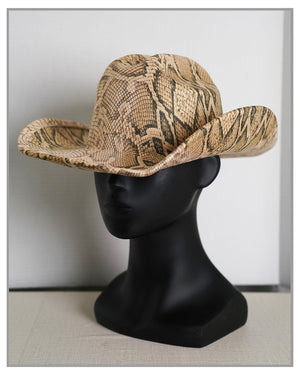 Phyton Snake Skin Print Fedora