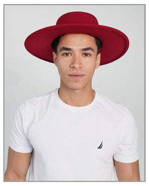 Red Garnet Boater Fedora Hat