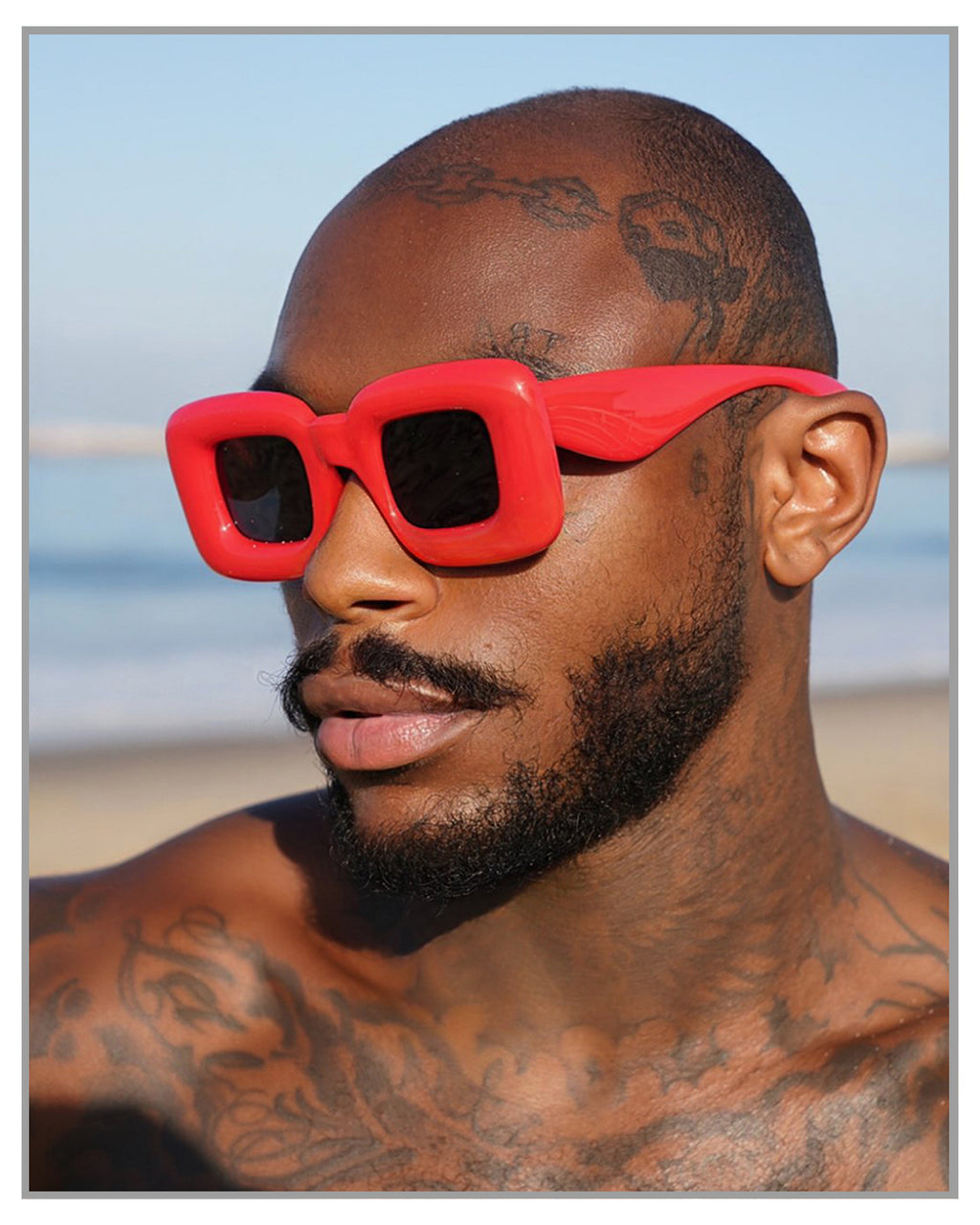 Red Puffed Retro Shades
