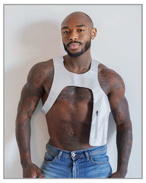 Silver Metallic Cutaway Vest