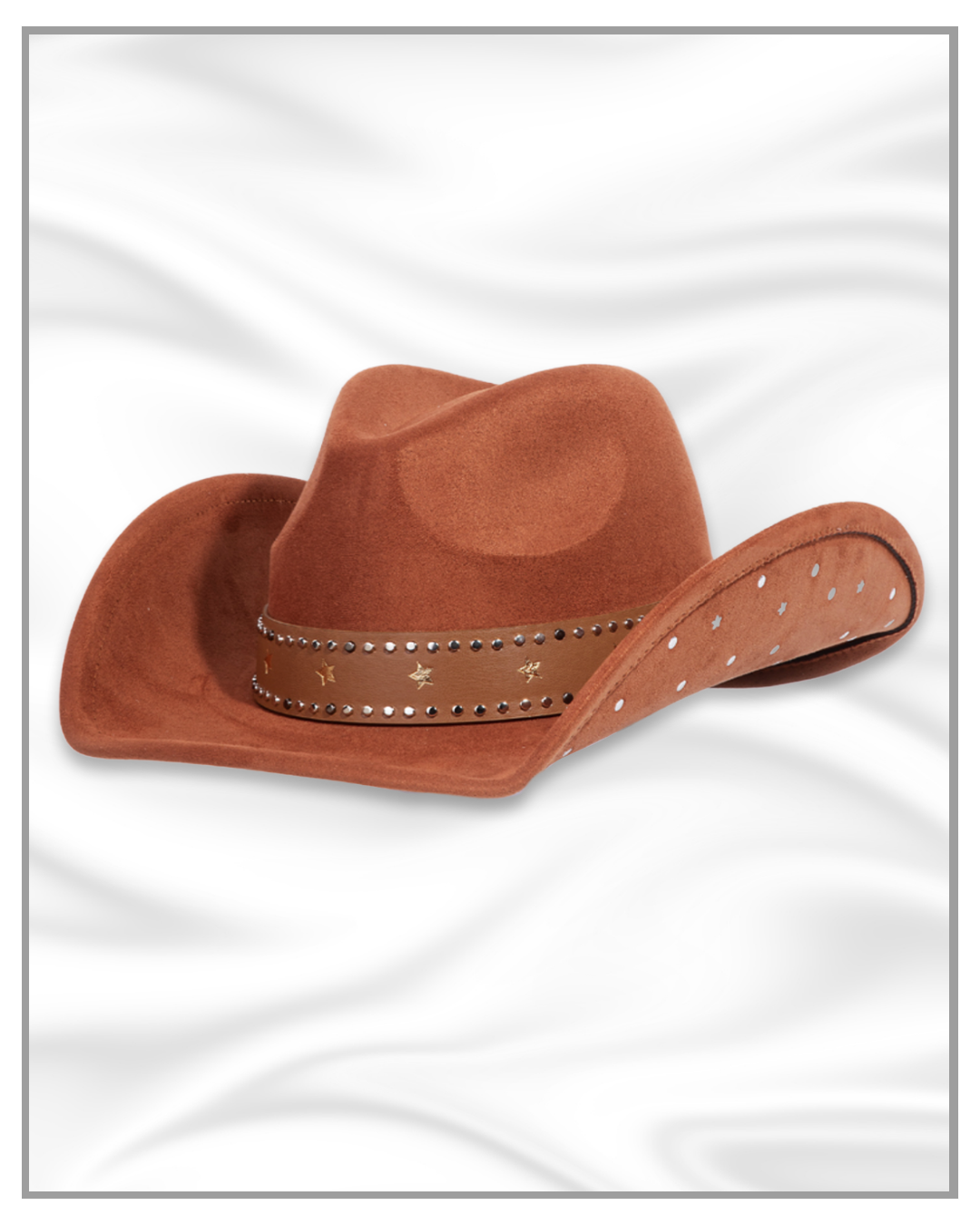 Terracotta All-Star Studded Cowboy Fedora Hat – Western  display picture 1