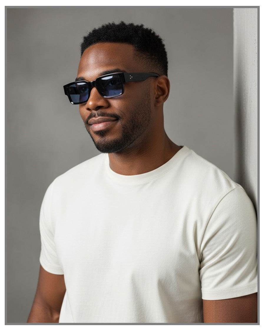 Blue Tint Rectangular Frame Sunglasses| Unisex Sunglasses | UV400 Streetwear Eyewear