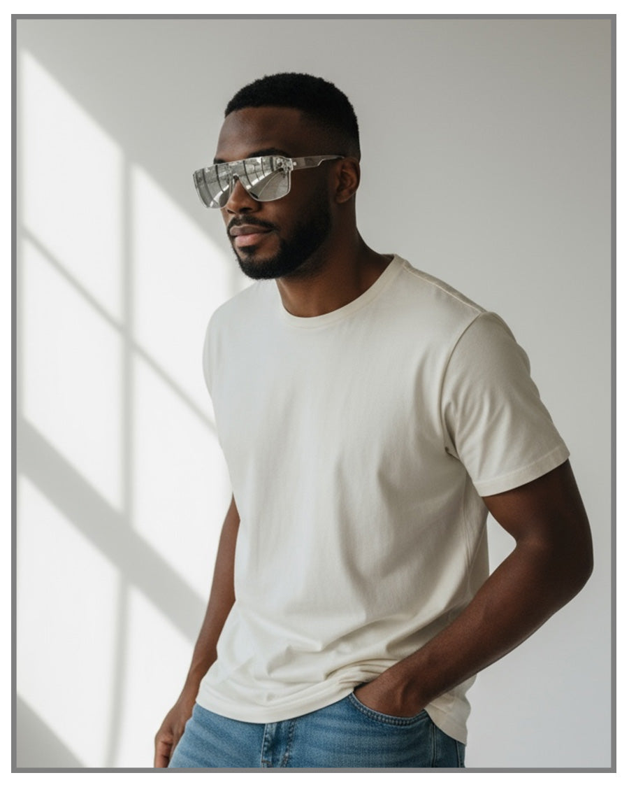 Retro Gray Square Sunglasses | Unisex Oversized Shades | Vintage Transparent Frame UV400 Protection Eyewear (Copy)