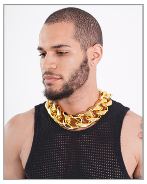 1.5" Thick Gold Chain Choker