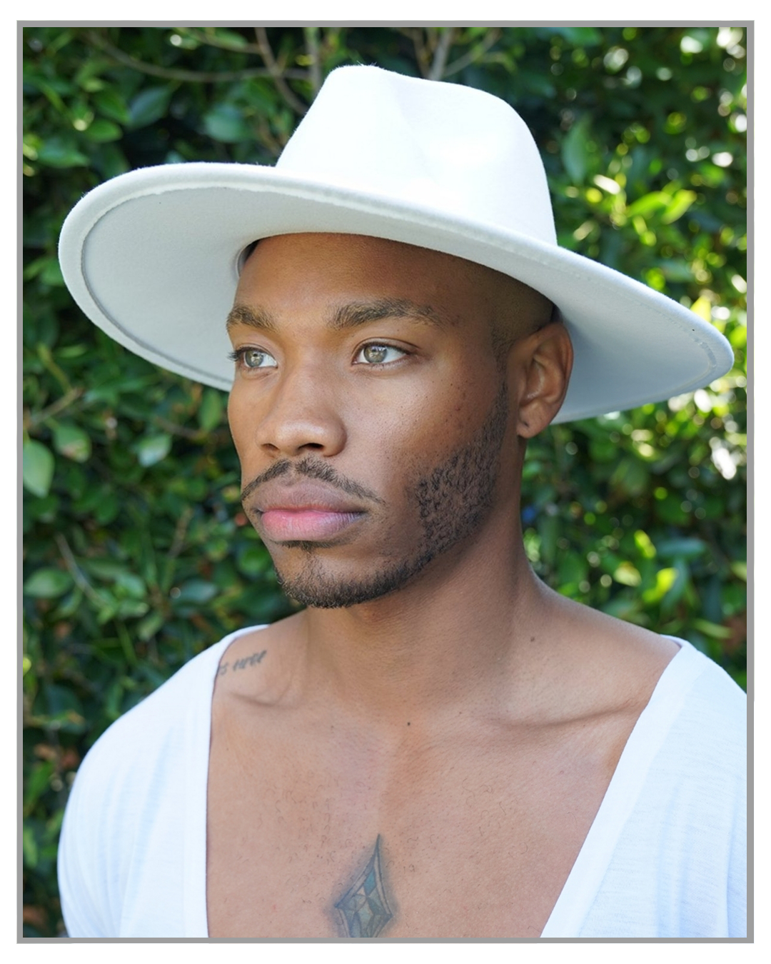 Pure White Wide Brim Fedora Hat | truthBlack display picture 1