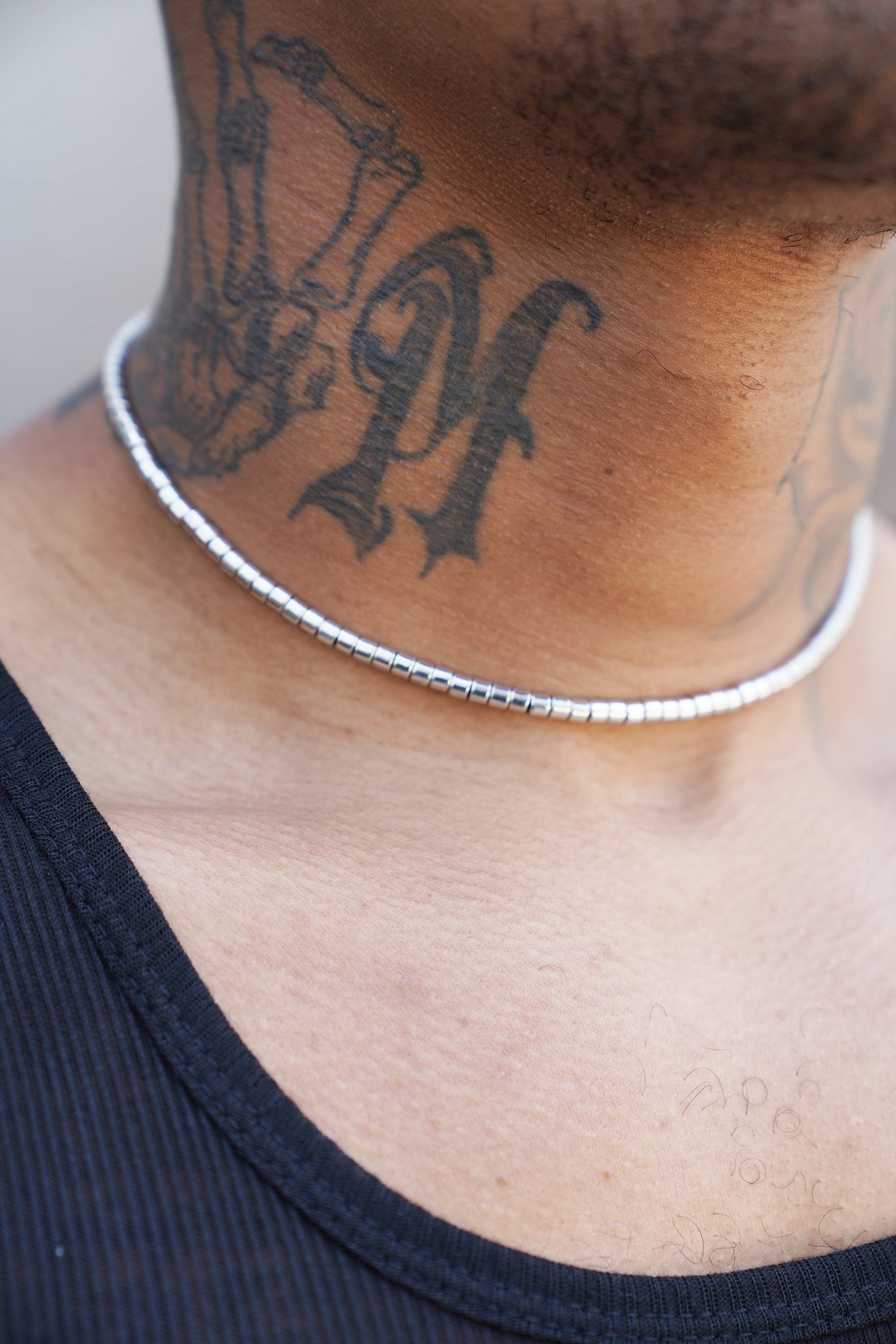 Silver Bead Choker - truthBlack