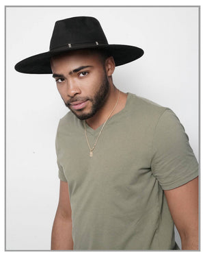 Black Crushed Velvet Western Fedora - truthBlack