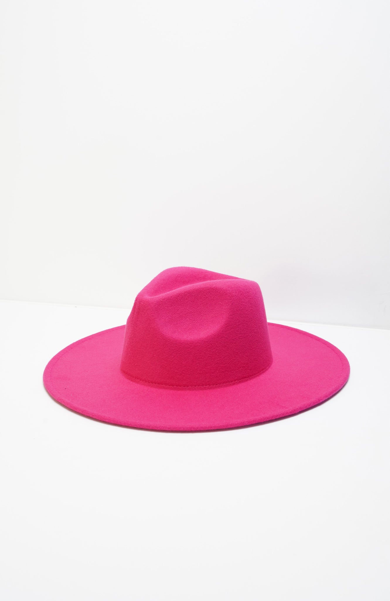 Hot Pink Fedora Wide Brim - truthBlack