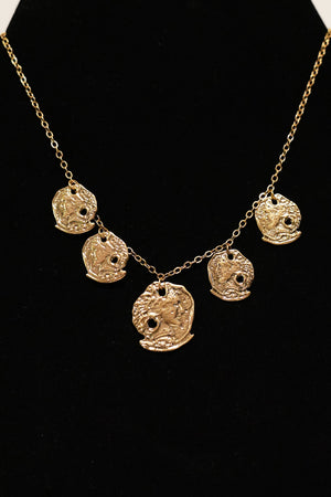 2 Faced Pendant Necklace - truthBlack