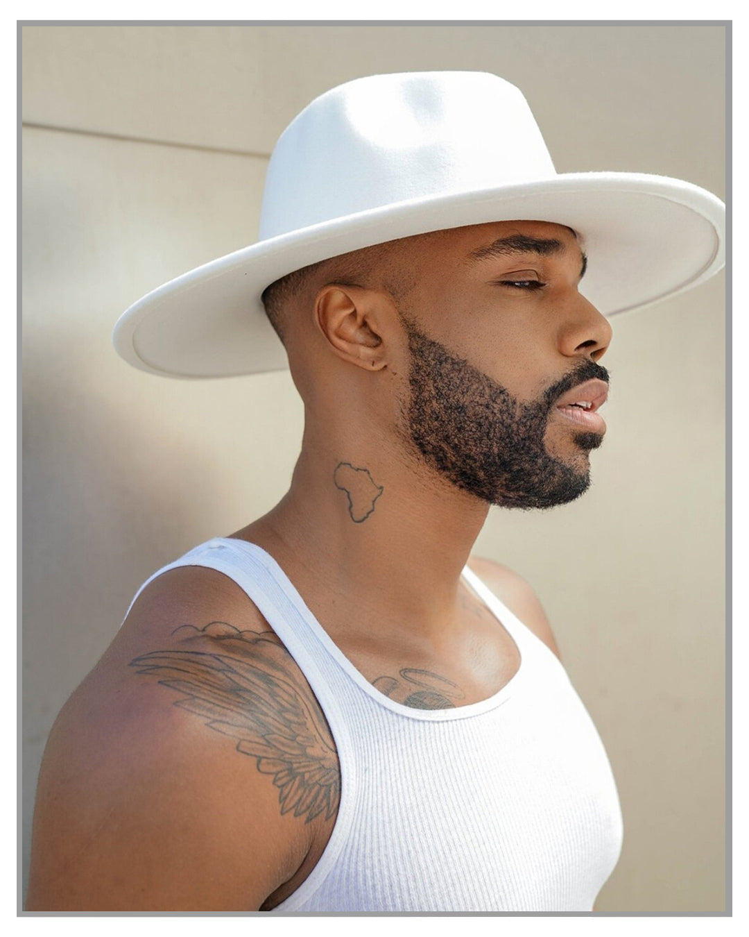 Eggshell White Wide Brim Fedora Hat