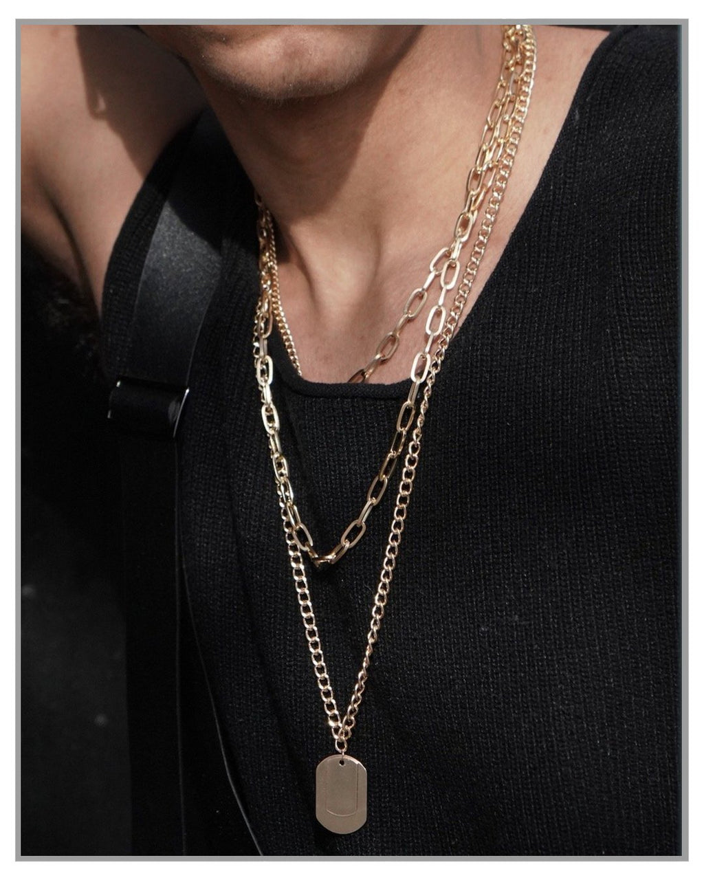 Guns & Roses | Layered Necklace - Gold - truthBlack