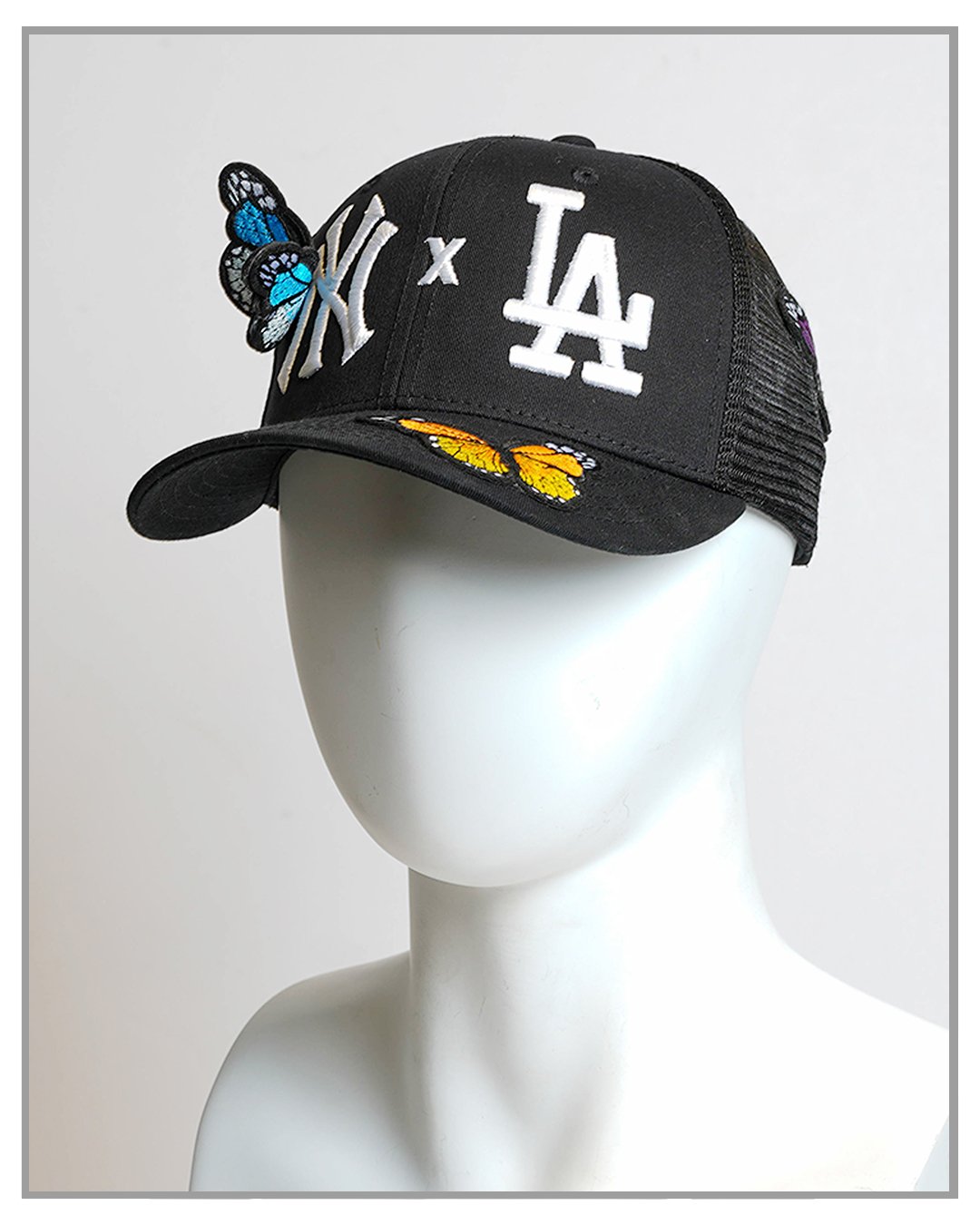 NY x LA 3D Butterfly Trucker Hat - truthBlack