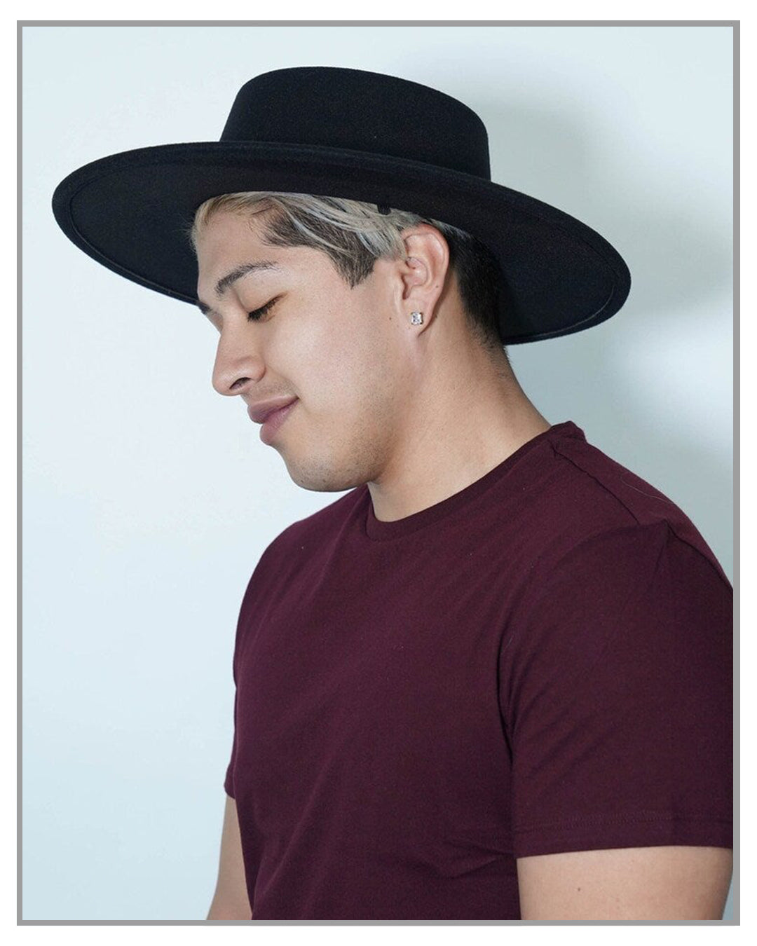 Black Boater Fedora Hat