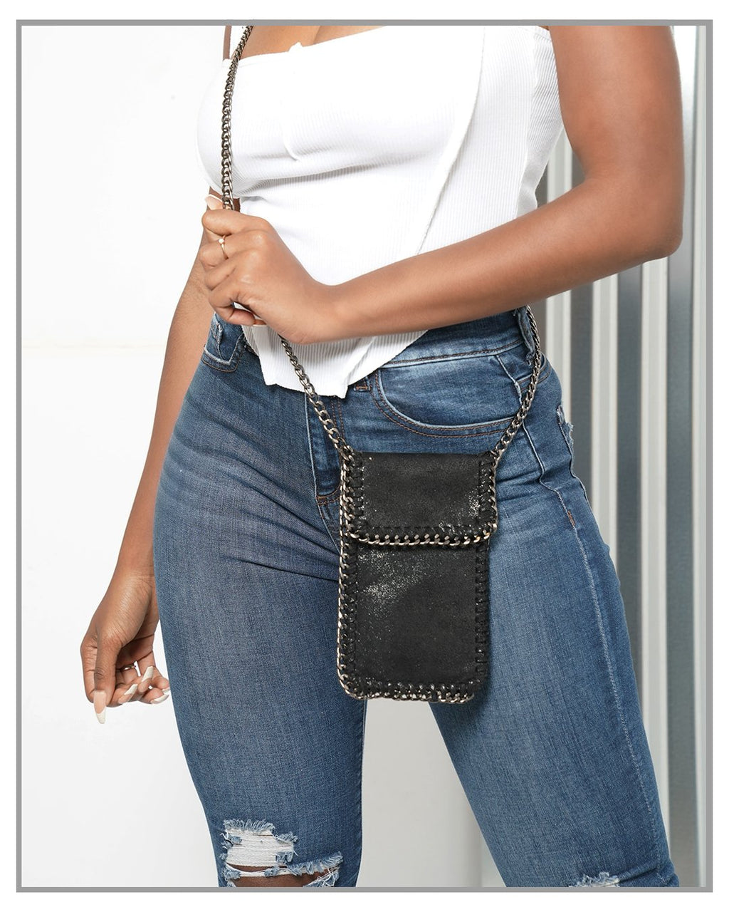 Crossbody Bag Phone Holder - truthBlack
