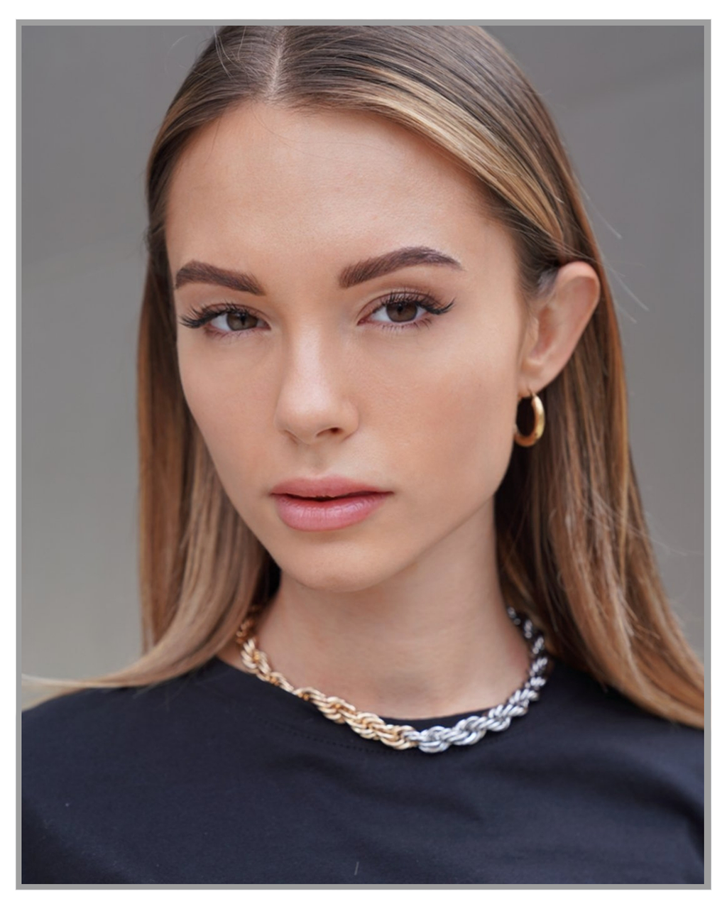 Mixtone Silver Gold Rope Choker - truthBlack