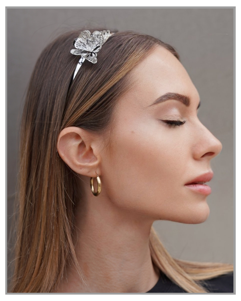 Silver Butterfly Headband - truthBlack