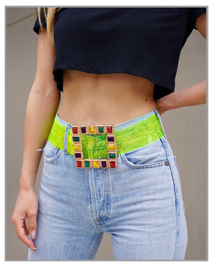 Neon Oversize Statement Belt - truthBlack