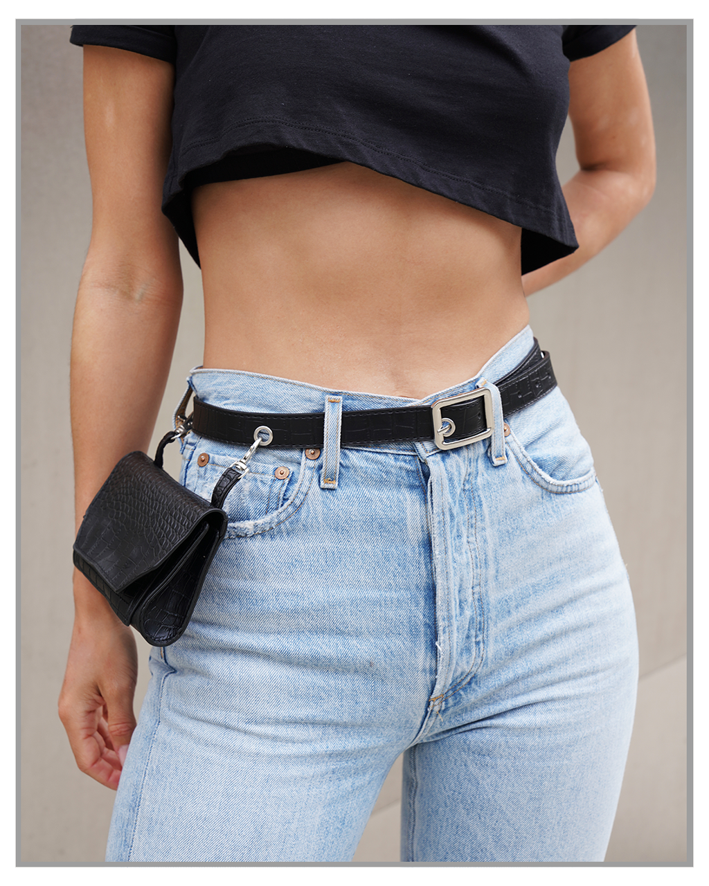 Waist Belt Cross Body Multi Bag - truthBlack