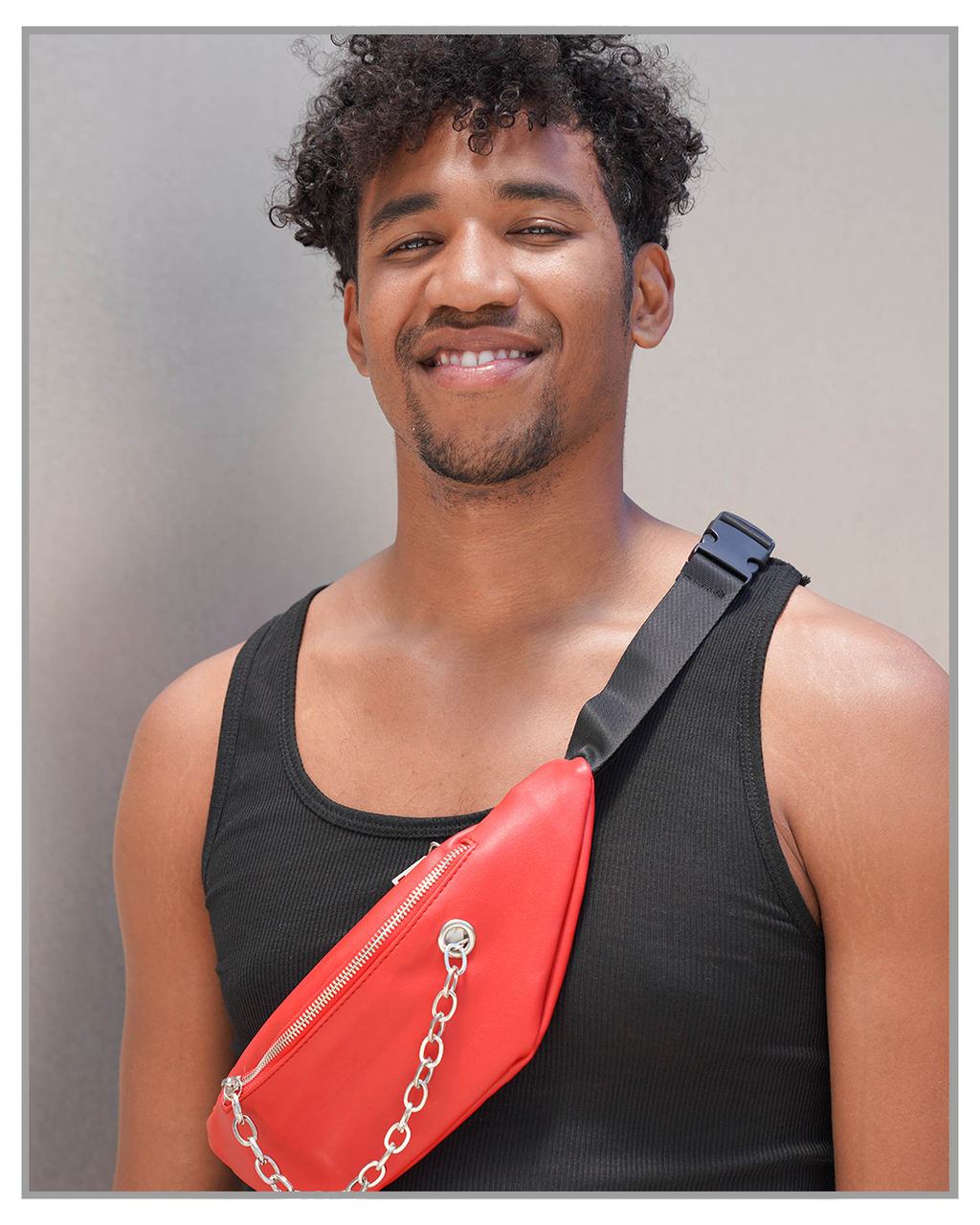 Red Chain Belt Bag - truthBlack