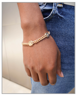 Octagon Gold Bracelet - truthBlack