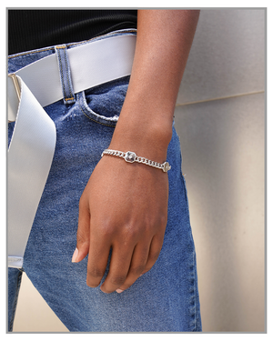 Octagon Silver Bracelet - truthBlack
