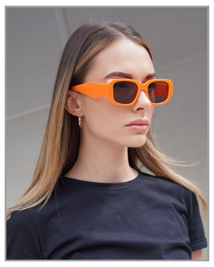 Neon Orange Triangle Sunglasses - truthBlack