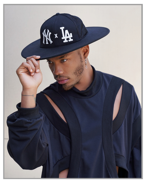 Hybrid Baseball Cap Fedora NY x LA - Polyester Brim - truthBlack