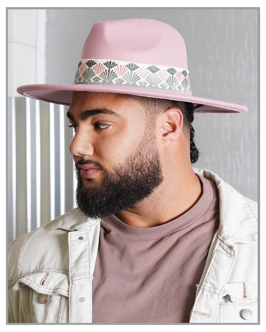 Pink Beverly Wide Brim Fedora Hat | truthBlack display picture 2